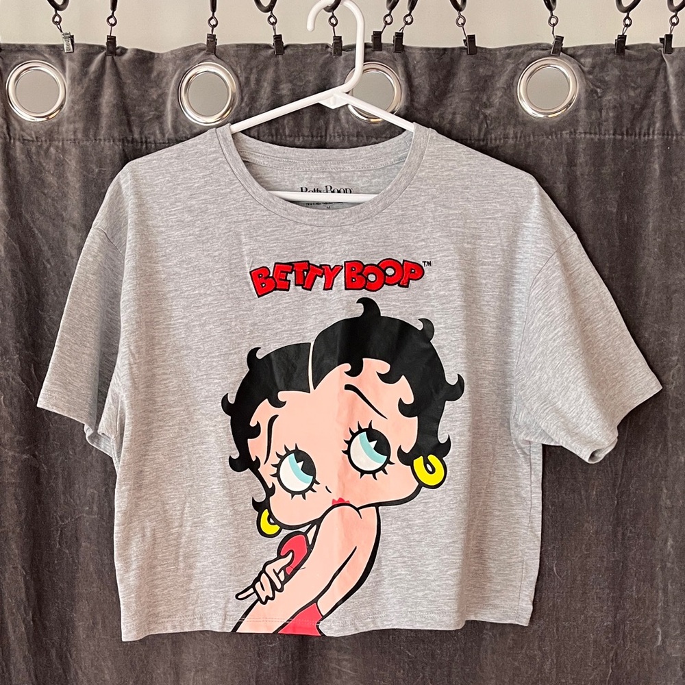 Betty Boop Gray Crop Top